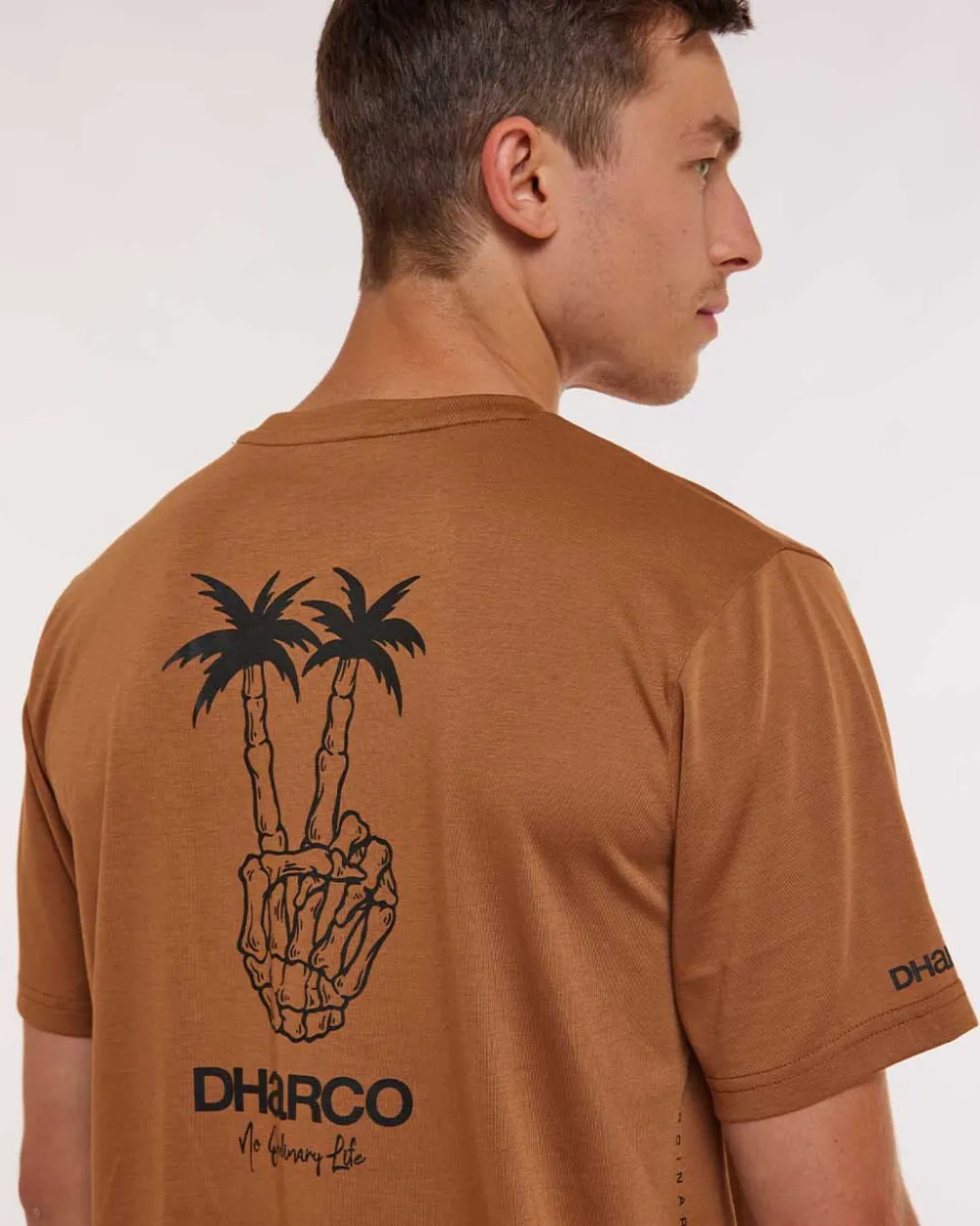 DHaRCO Tops*Mens Short Sleeve Tech Tee | Caramel