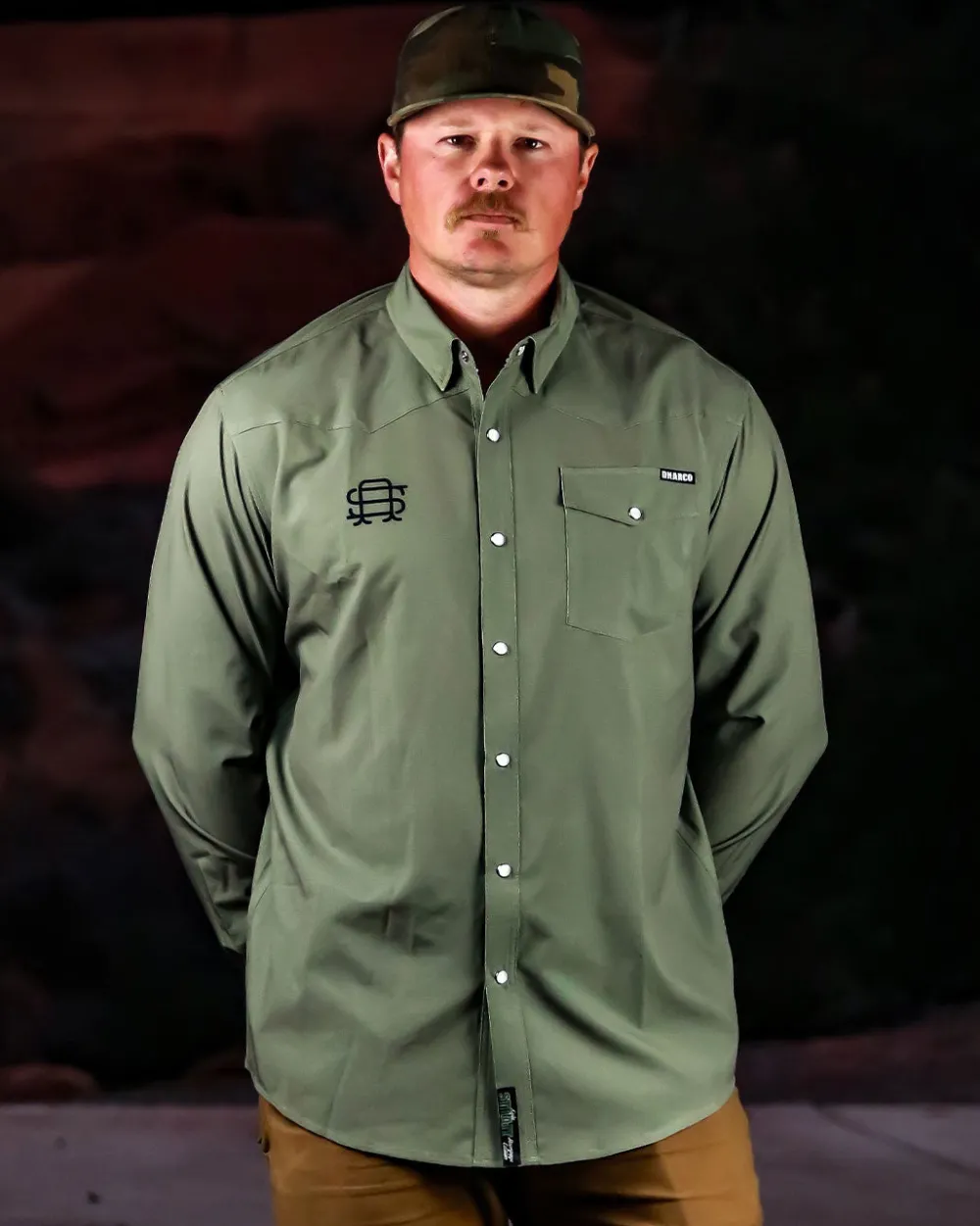 DHaRCO Tops*Mens Western Shirt | Kyle Strait Signature Edition Green