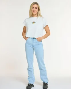 DHaRCO Tops*Womens Cotton Crop | Decade of White Decade of DHaRCO White