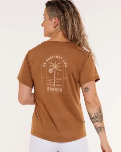 DHaRCO Tops*Womens Short Sleeve Tech Tee | Caramel