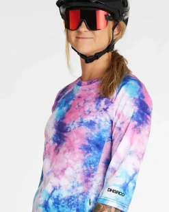 DHaRCO Tops*Womens 3/4 Sleeve Jersey | Tie Dye