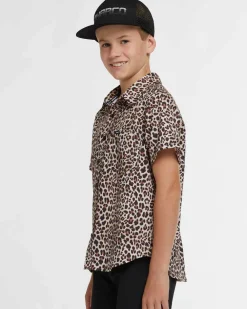 DHaRCO Tops*Youth Tech Party Shirt | Leopard